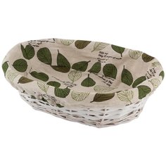 КОРЗИНА ДЛЯ ХРАНЕНИЯ ОВАЛЬНАЯ "ЛИСТОЧКИ" ТЕКСТИЛЬН. ВКЛАДЫШ (1/120) "ВОЛШЕБНАЯ СТРАНА"