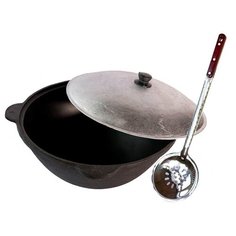 Казан узбекский 4,5 лит (Шумовка в подарок)/чугунный казан