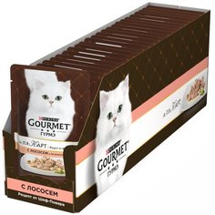 Влажный корм для кошек Gourmet А-ля Карт а-ля Флорентине, с лососем 24 шт. х 85 г (кусочки в соусе)