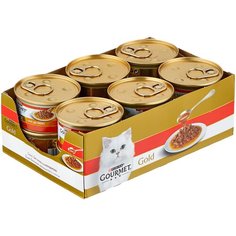 Влажный корм для кошек Gourmet Голд, с говядиной 12 шт. х 85 г (кусочки в соусе)