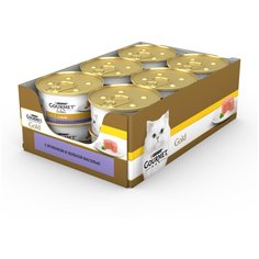 Влажный корм для кошек Gourmet Голд, с ягненком, с зелёной фасолью 12 шт. х 85 г (паштет)