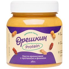 Паста арахисовая "Орешкин" с протеином и фиником 280 гр