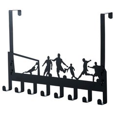 Вешалка надверная с крючками- Футбол "MARUS", 40х27,8х9см, черный Металл