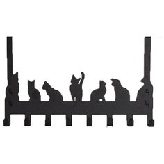 Вешалка надверная с крючками-Милый кот, "MARUS", 40х27,5х9см черный