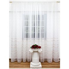 Тюль Византия "Sakarya" белый,персиковый, 400*270 см