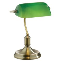 Настольная лампа Ideal Lux Lawyer 60Вт Е27 230В Античная латунь/Зеленый Выключатель H380мм 045030