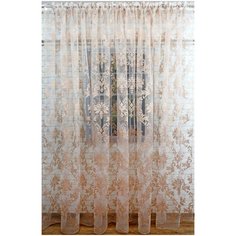 Тюль Византия "Devore Premium" C1168_25,корона какао,450*270 см