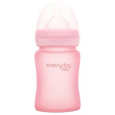 Бутылочка EveryDay Baby с силиконовым покрытием из стекла, 150 мл, светло-розовый