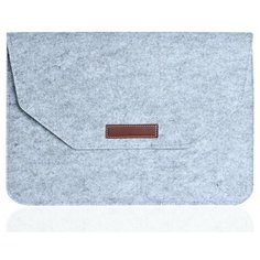 Конверт для Macbook Pro Retina 15"/Pro retina 15"(USB-C) войлочный серый на липучке Gurdini