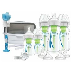 Dr.Browns Набор Deluxe с контейнером для стерилизации в СВЧ с щипцами и 5 бутылочек "Options+"