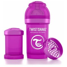 Twistshake Бутылочка для кормления с контейнером для сухой смеси и соской (фиолетовая) - 180 мл