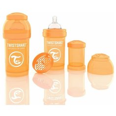Twistshake Бутылочка для кормления с контейнером для сухой смеси и соской (оранжевая) - 180 мл 78003