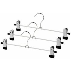 Набор вешалок, 3 шт., для брюк и юбок, с клипсами, 30*11.5*0.3 см Valiant