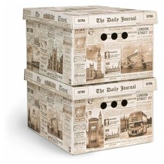 VAL TR-BCTN-EN-2S Короб картонный, складной, малый, 25*33*18.5 см, набор 2 шт., TRAVELLING ENGLAND, шт Valiant