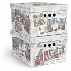 VAL TR-BCTN-PH-2S Короб картонный, складной, малый, 25*33*18.5 см, набор 2 шт., TRAVELLING PHOTOS, шт Valiant