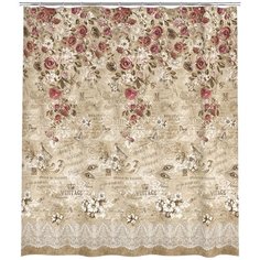 Штора для ванной комнаты, полиэстер, 180*180 см, VINTAGE FLOWERS Valiant