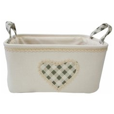 Корзина тканевая для хранения "Сердце", Д390 Ш300 В180, молочный Handy Home