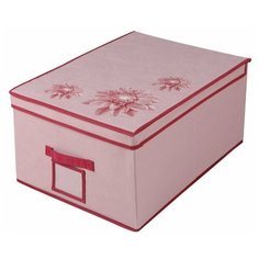 Короб для хранения "Хризантема", Д500 Ш400 В250, розовый, бордовый Handy Home