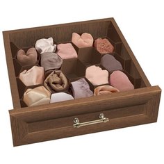 Разделители для ящиков "СОТЫ", набор 8 шт., 36.3x6.7 см, DRAWER ORGANIZER, коричневый Valiant