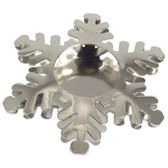 Подсвечник PAPSTAR СНЕЖИНКА для чайных свечей диаметр 11 см серебристый