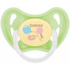 Соска-пустышка, латексная, круглая, ночная Baboo "Baby Shower" (6 месяцев)