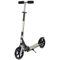 Детский городской самокат Graffiti 5358823/5358824/5358825/5358826/5358827/5358828, черный/зеленый