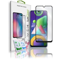 Защитное стекло для Samsung Galaxy M21 / на Самсунг Гелакси М21 / 2.5D / Полноклеевое / Черная рамка 0,33 мм Lux Case