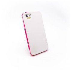 Чехол и пластиковая рамка Itskins для iPhone 5/5S. Серия: Venum Pro, цвет: белый/розовый.