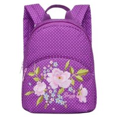Рюкзак детский Grizzly RL-859-2, для девочек, фиолетовые горохи