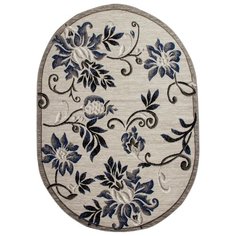 КОВЕР БЦФ "SILVER" ОВАЛЬНЫЙ 0,6*1,1 М D353 GRAY (1) "МЕРИНОС"