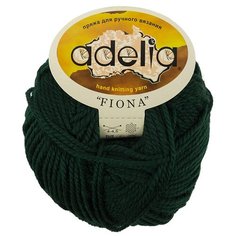 Пряжа Adelia "FIONA" 50% шерсть, 50% акрил №631 т.зеленый - 10 мотков по 50 г