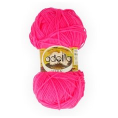 Пряжа Adelia "TINA" 100% акрил №169 неон.розовый - 5 мотков по 100 г