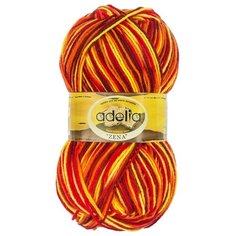 Пряжа Adelia "ZENA" 100% акрил №69 желтый-красный-оранжевый - 5 мотков по 100 г