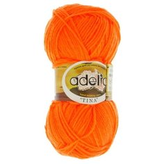 Пряжа Adelia "TINA" 100% акрил №165 неон.оранжевый - 5 мотков по 100 г