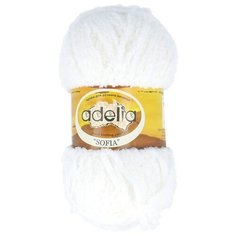 Пряжа Adelia "SOFIA" 100% полиэстер №14 БЕЛЫЙ - 10 мотков по 50 г
