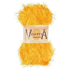 Пряжа Visantia "TRAFKA" 100% полиэстер №0075 т.желтый - 5 мотков по 100 гр