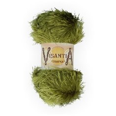 Пряжа Visantia "TRAFKA" 100% полиэстер №0044 бл.зеленый - 5 мотков по 100 гр