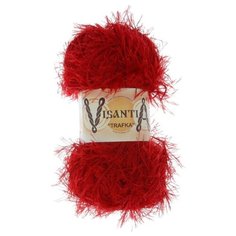 Пряжа Visantia "TRAFKA" 100% полиэстер №0024 т.красный - 5 мотков по 100 гр