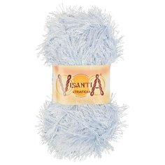 Пряжа Visantia "TRAFKA" 100% полиэстер №0095 св.серый - 5 мотков по 100 гр