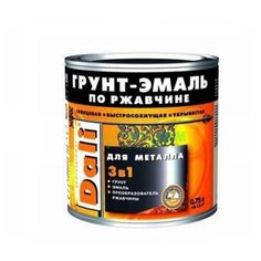 ГРУНТ- ЭМАЛЬ ПО РЖАВЧИНЕ "DALI" 3 В 1 ВИННО-КРАСНЫЙ (RAL 3005) 0,75 Л (6) "РОГНЕДА"