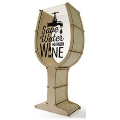 Копилка для винных пробок в виде бокала "Save water drink wine" Впраздник.рф