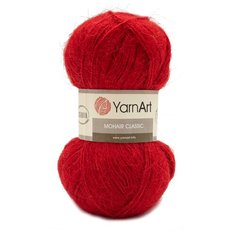 Пряжа YarnArt Mohair 100гр 220м (70% мохер, 30% акрил) (105 алый), 5 мотков