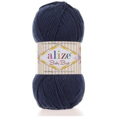 Пряжа для вязания Alize Baby Best 100г 240м (10% бамбук, 90% акрил) с эффектом АНТИПИЛЛИНГ (58 темно-синий), 5 мотков