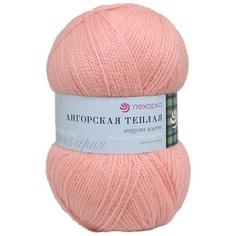 Пряжа Пехорка Ангорская тёплая 100гр. 480м (40% шерсть, 60% акрил) (265-Розовый персик), 5 мотков