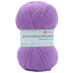 Пряжа Пехорка Кроссбред Бразилии (50%шерсть мериносовая, 50%акрил) (389-Св.фиалка), 5 мотков
