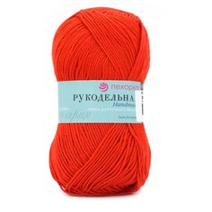 Пряжа Пехорка Рукодельная 50гр. 175м (100% акрил) (88-Красный мак), 5 мотков