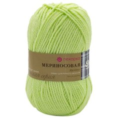 Пряжа Пехорка Мериносовая (50%шерсть, 50%акрил) (193-Св.салат), 10 мотков