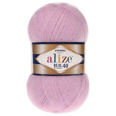 Пряжа для вязания Alize Angora real 40 100 гр. 480м (40% шерсть, 60% акрил) (198 темно-розовый), 5 мотков