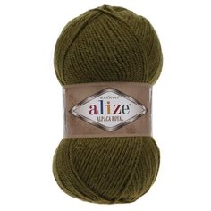 Пряжа для вязания Alize Alpaca royal 100г 250м (55 % акрил - 30 % альпака -15 % шерсть) (233 зеленая черепаха), 5 мотков