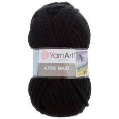 Пряжа YarnArt Alpine Maxi 250гр 105м (40% шерсть, 60% акрил) (661 черный), 2 мотка